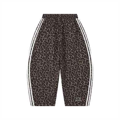 Unisex Leopard Barrel Leg Sweatpants