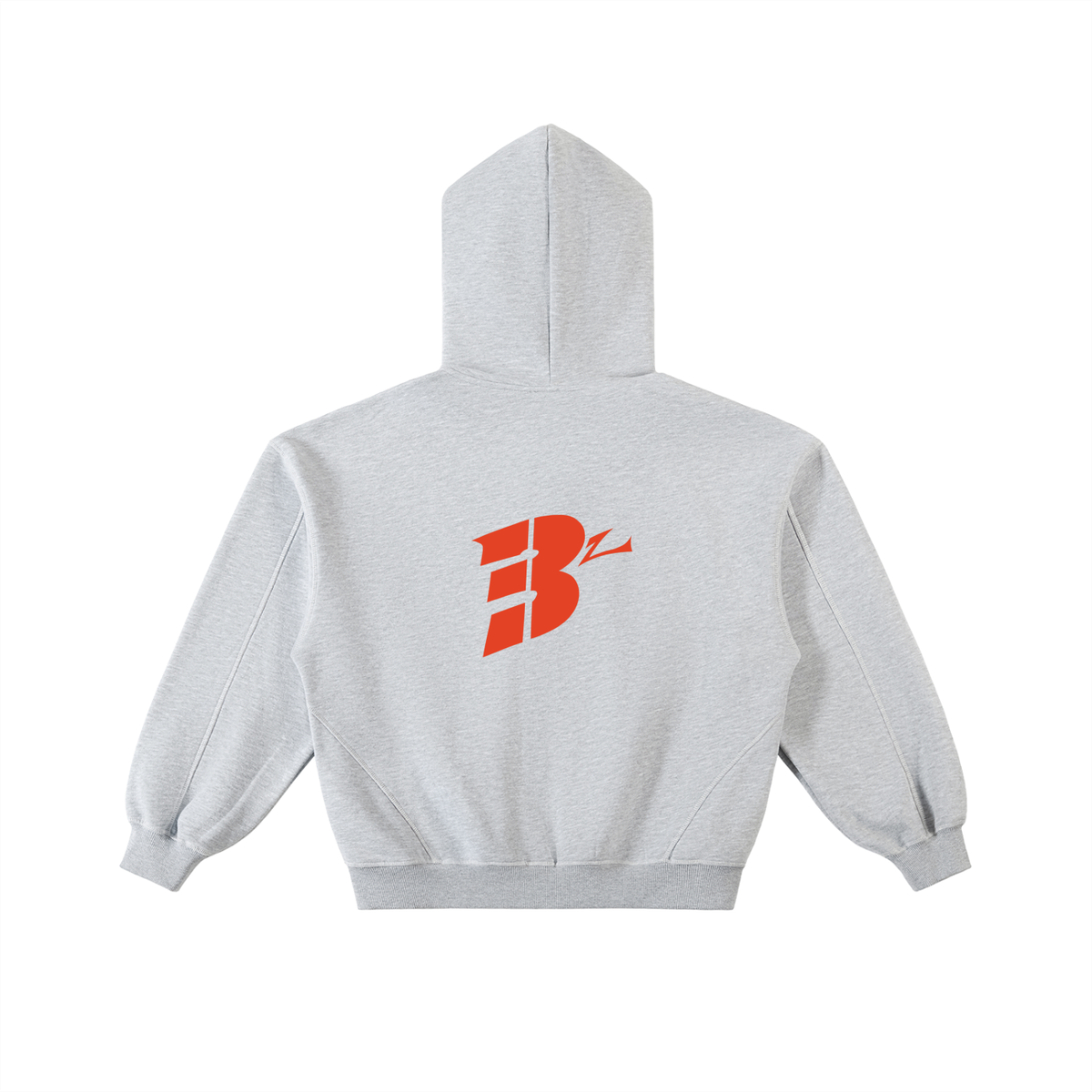 Contrast-Stitched Boxy Fleece Zip Hoodie