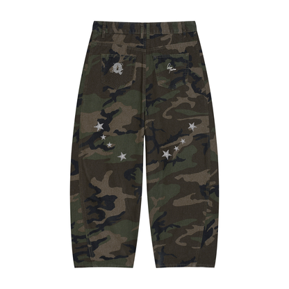 Men’s Camo Barrel Leg Cargo Pants
