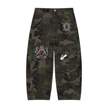 Men’s Camo Barrel Leg Cargo Pants