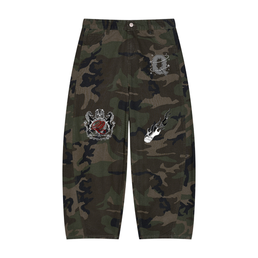 Men’s Camo Barrel Leg Cargo Pants