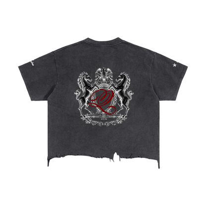 Vintage Wash Boxy Distressed Hem T-Shirt