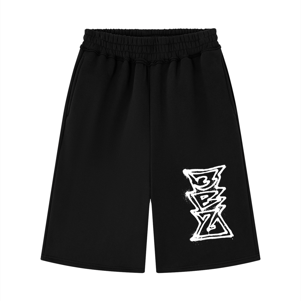 Unisex Raw Edge Fleece Shorts