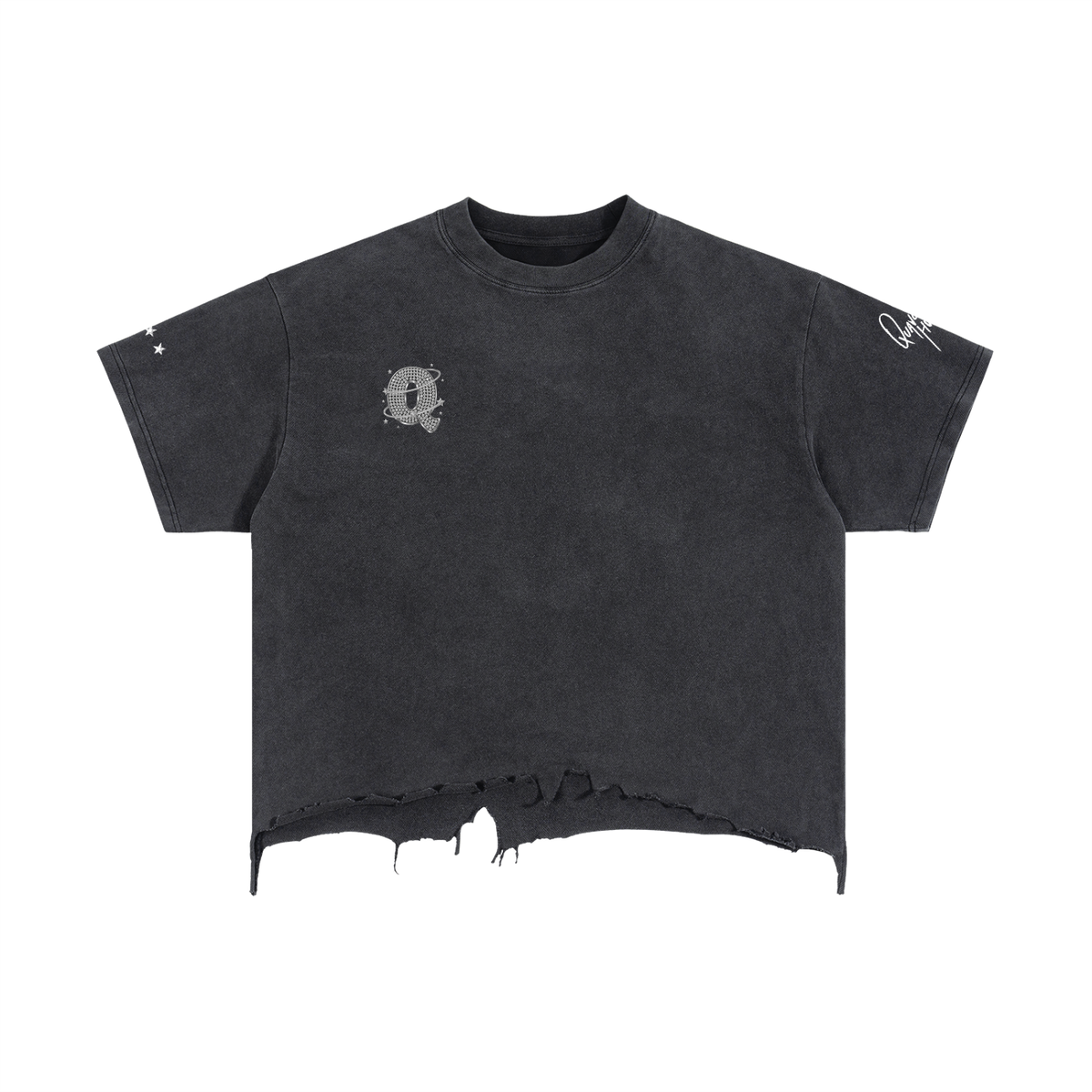 Vintage Wash Boxy Distressed Hem T-Shirt