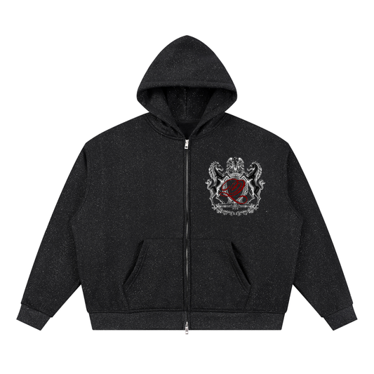 Unisex Sparkles Full Zip Boxy Hoodie