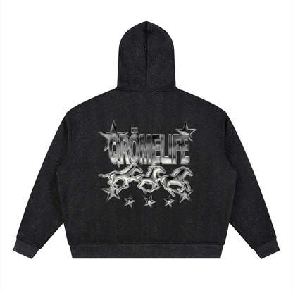 Unisex Sparkles Full Zip Boxy Hoodie