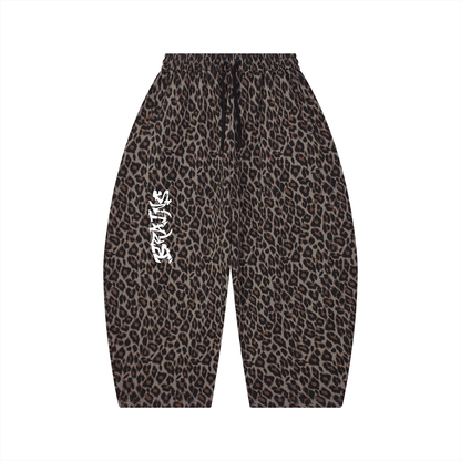Unisex Leopard Barrel Leg Sweatpants