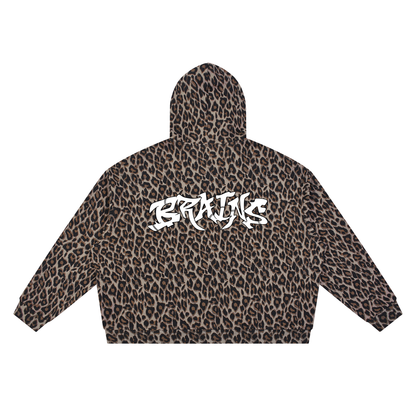 Unisex Leopard Full Zip Hoodie